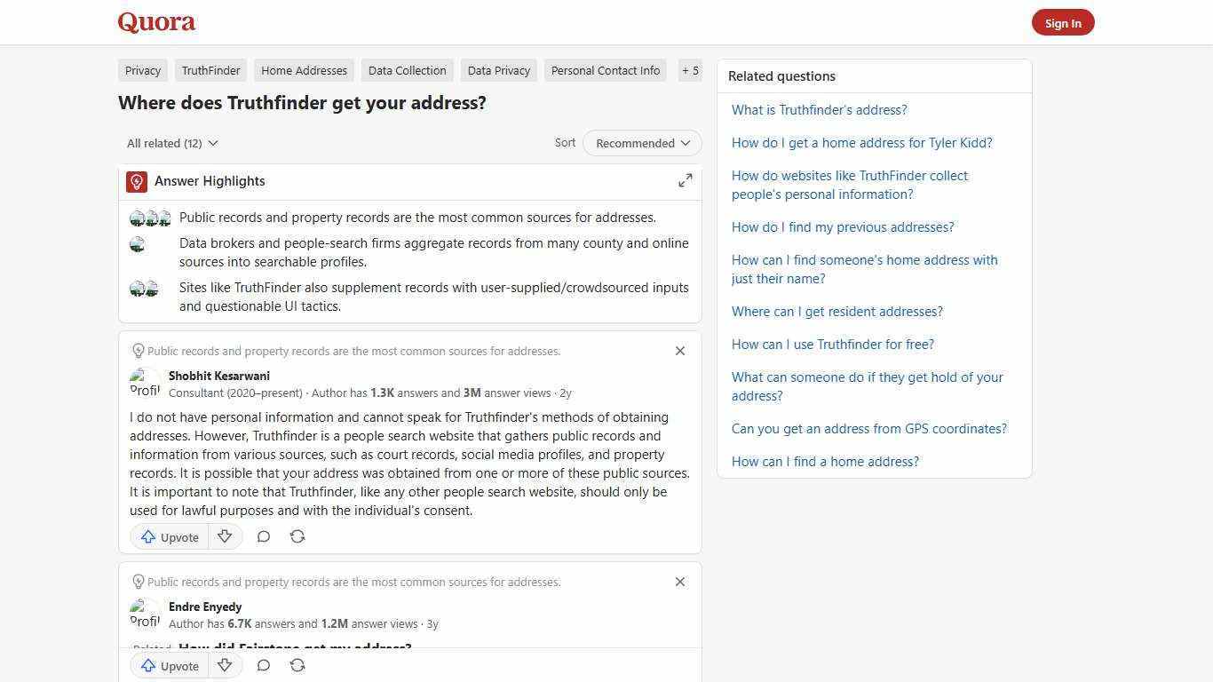 Where does Truthfinder get your address? - Quora