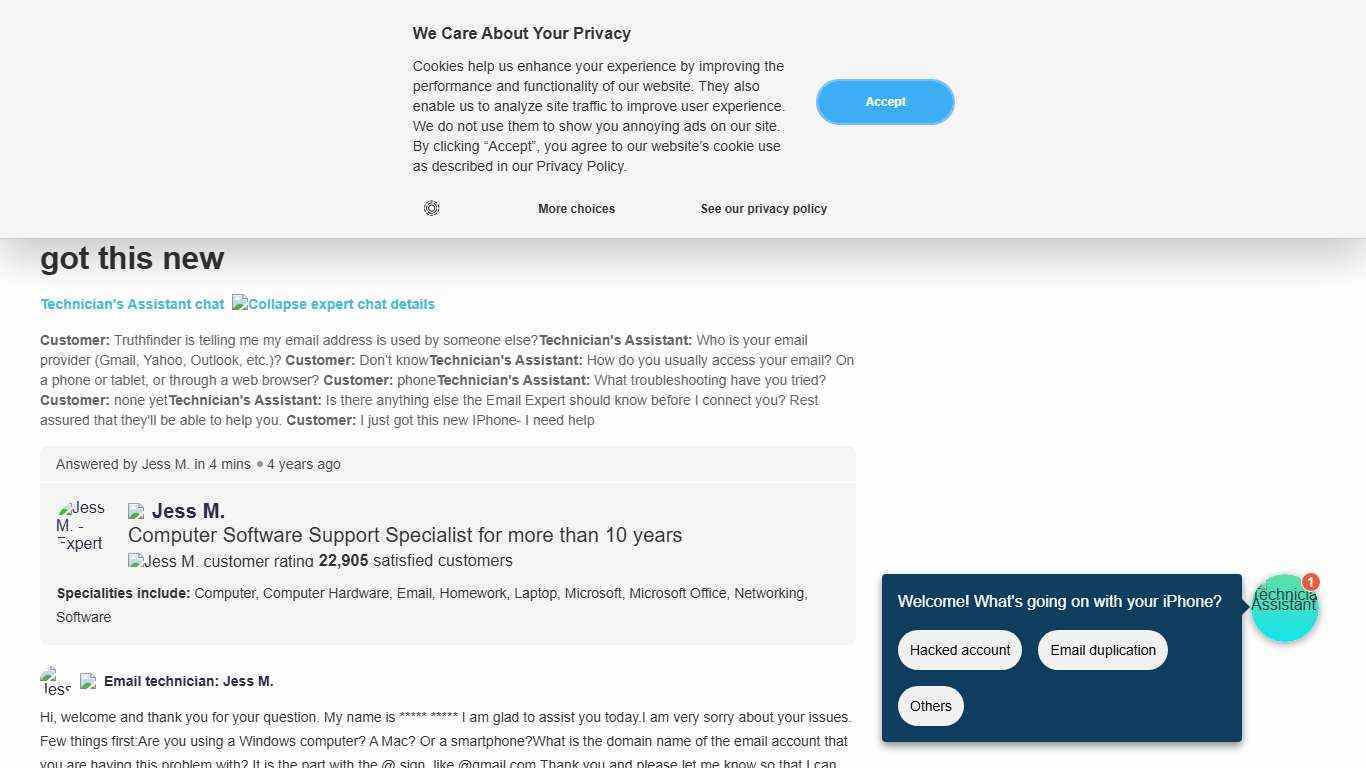 TruthFinder Email and Address Lookup - Expert Q&A | JustAnswer