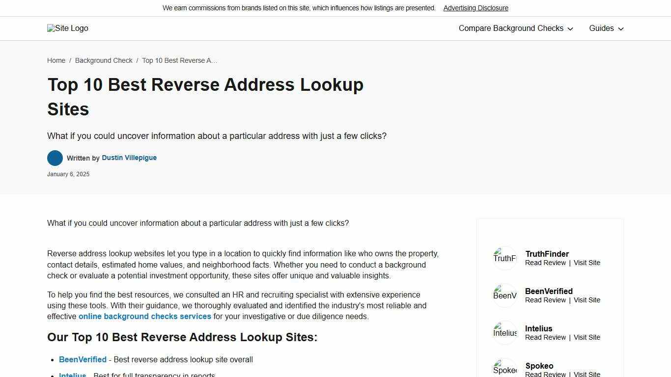 Top 10 Best Reverse Address Lookup Sites: Search Online